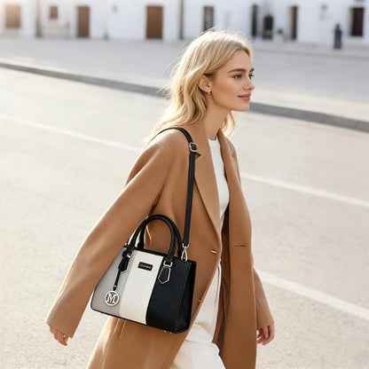 Miss Lulu Color Block Structured Tote Bag