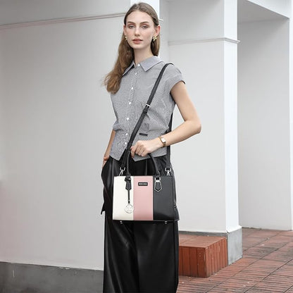 Miss Lulu Blush Color Block Tote Bag