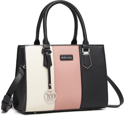 Miss Lulu Blush Color Block Tote Bag